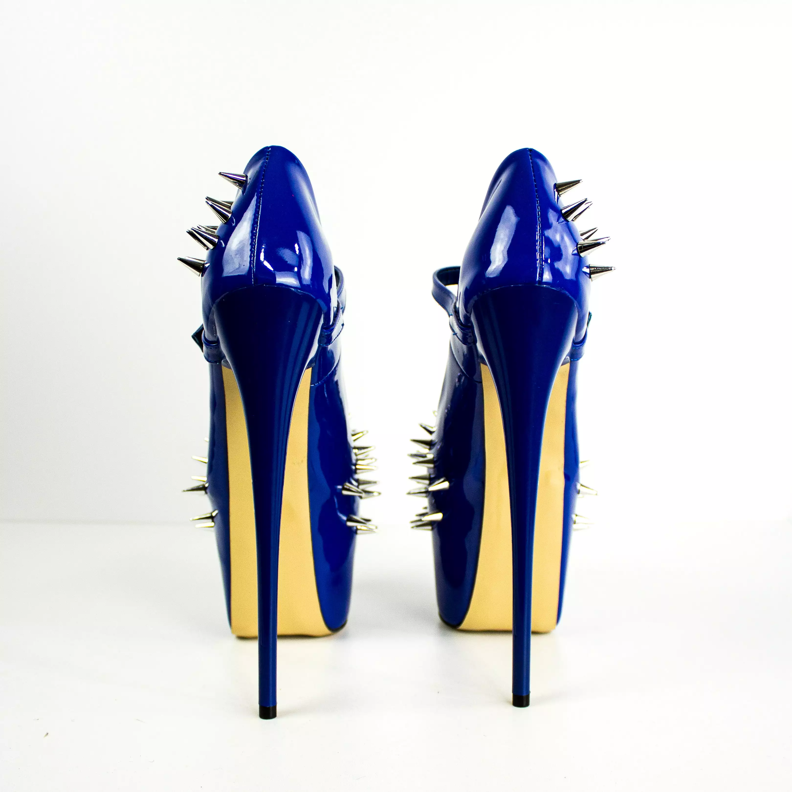 Royal Blue Long Spike Mary Jane  Fetish Heels