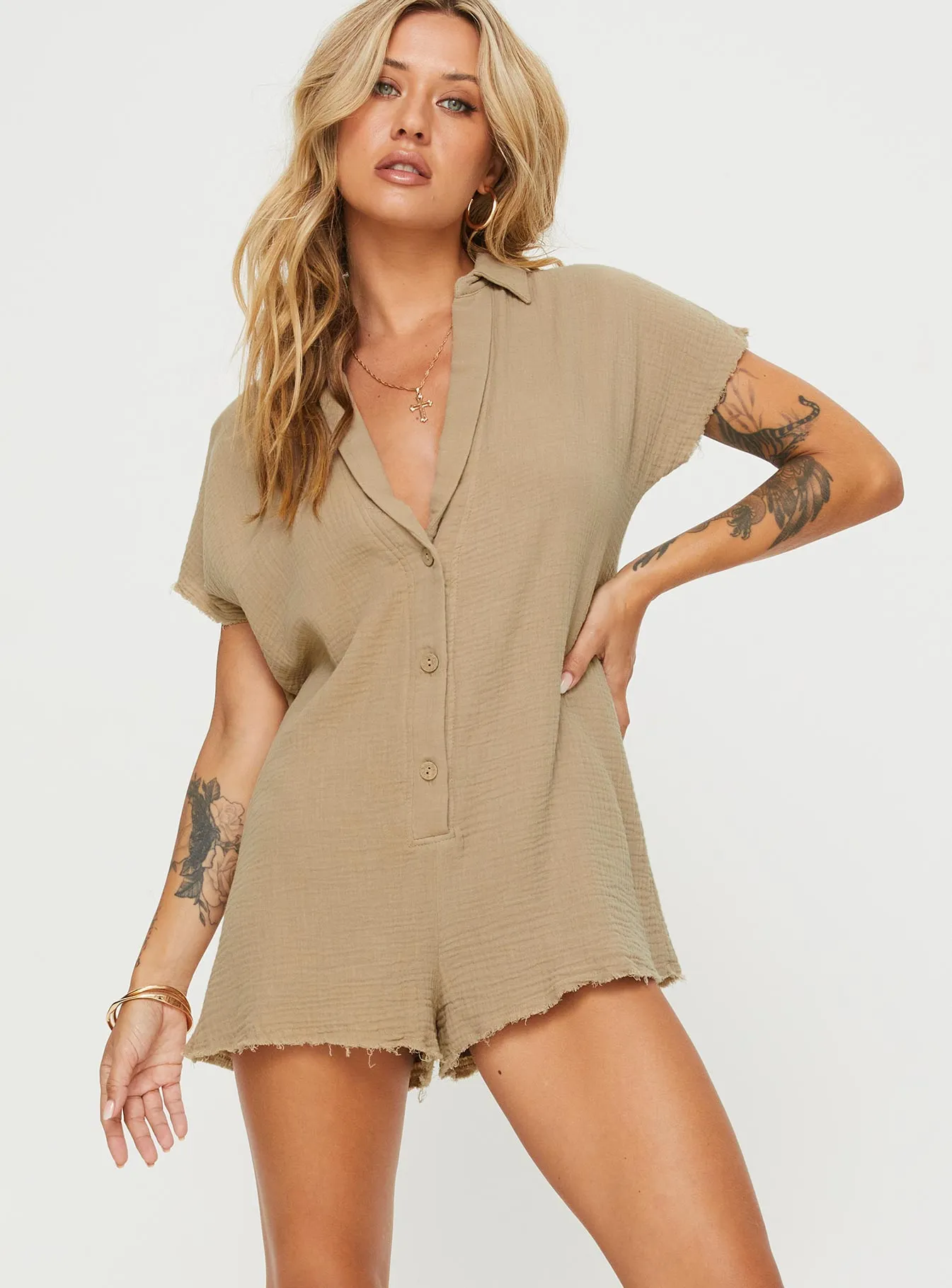 Salt Lake Playsuit Beige