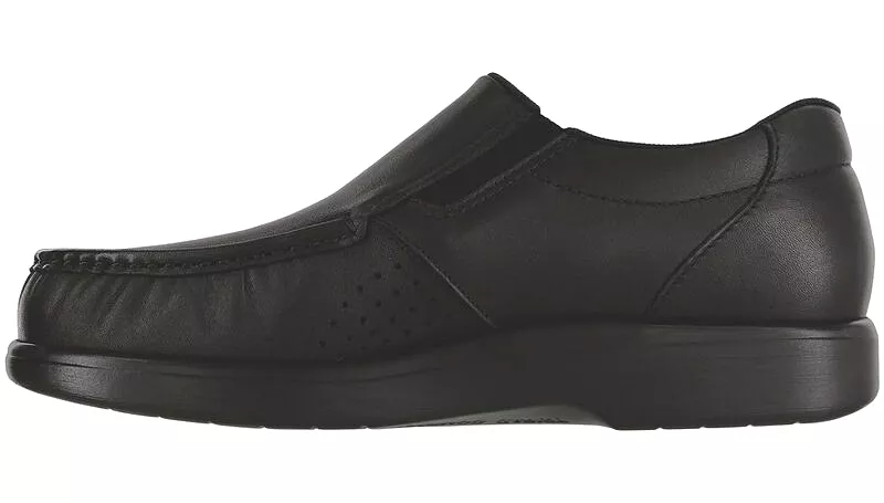 SAS Men's Side Gore Slip On Loafer - Black Smooth