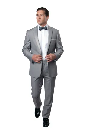 Satin Peak Lapel With Trim Tuxedo Solid Slim Fit Prom Tuxedos For Men