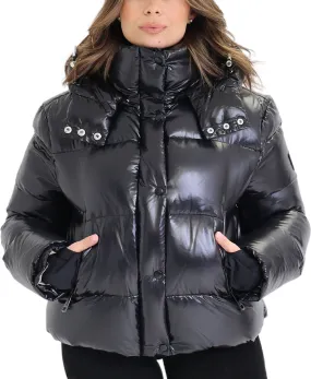 Shiny Puffer Down Crop Jacket