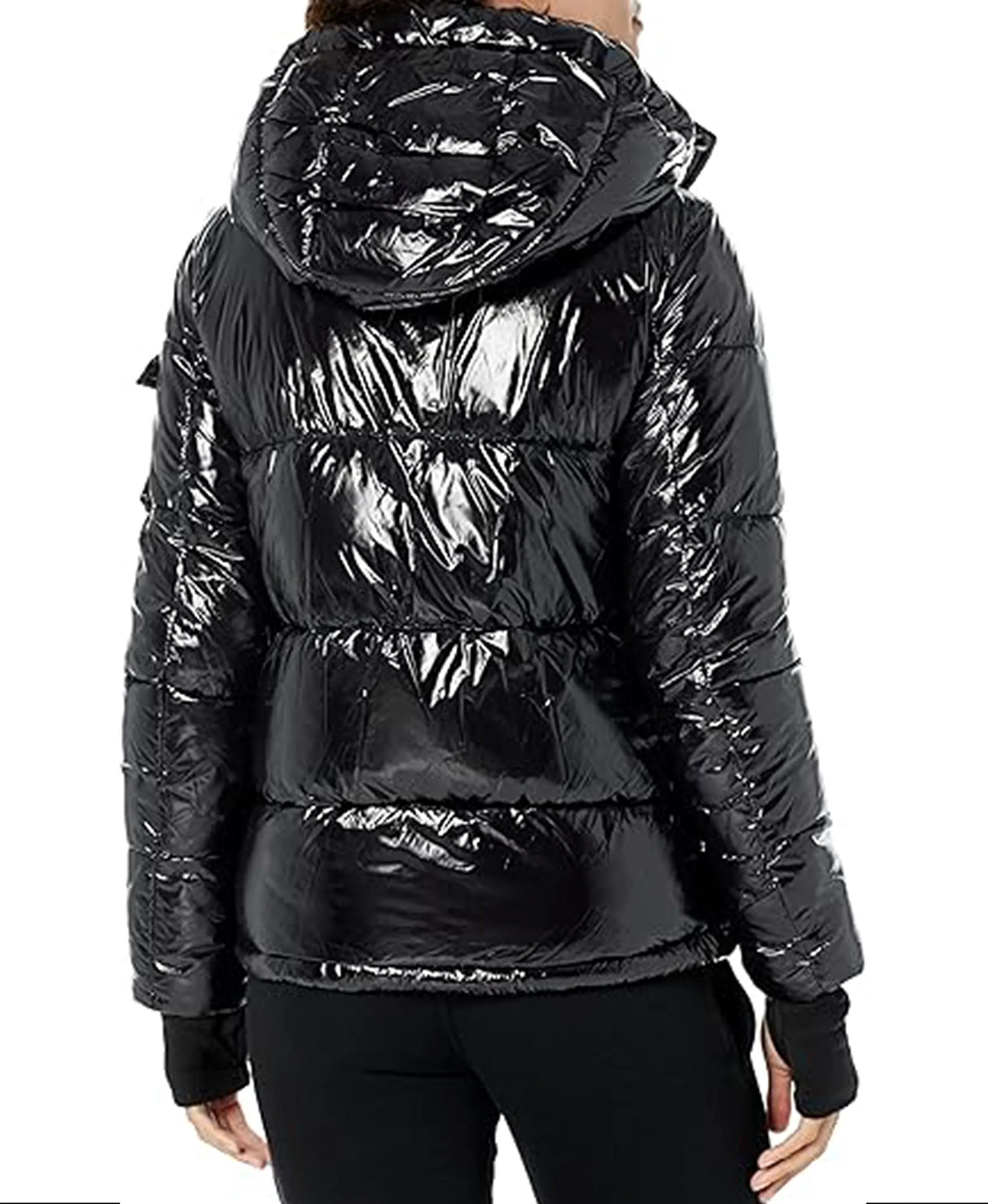 Shiny Puffer Jacket w/ Hood