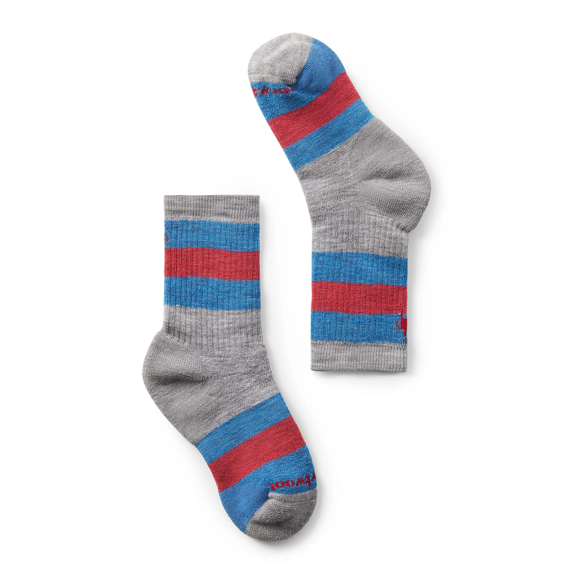 Smartwool Light Grey Striped Hike Crew Sock