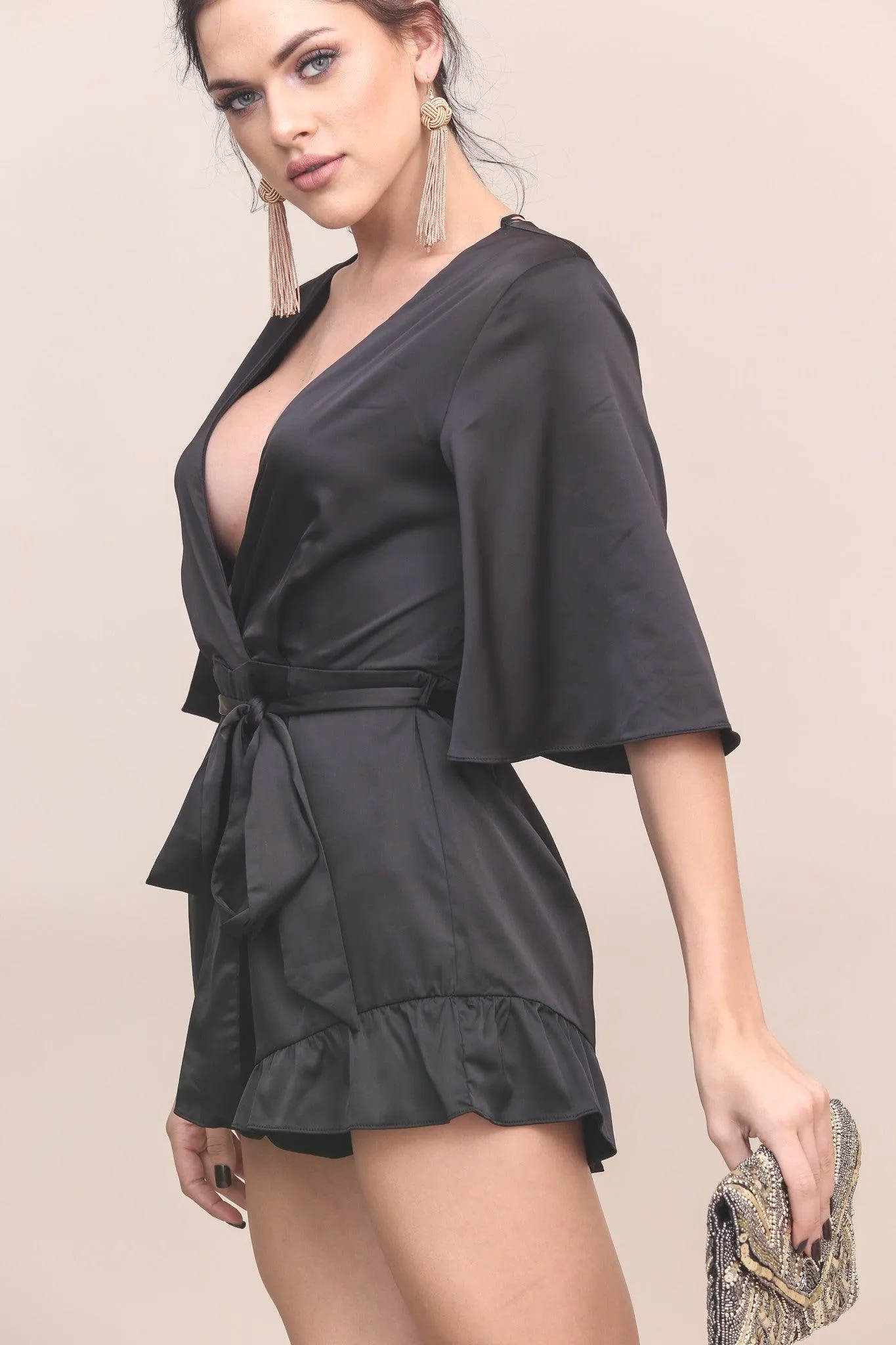 Soiree Satin Romper - FINAL SALE