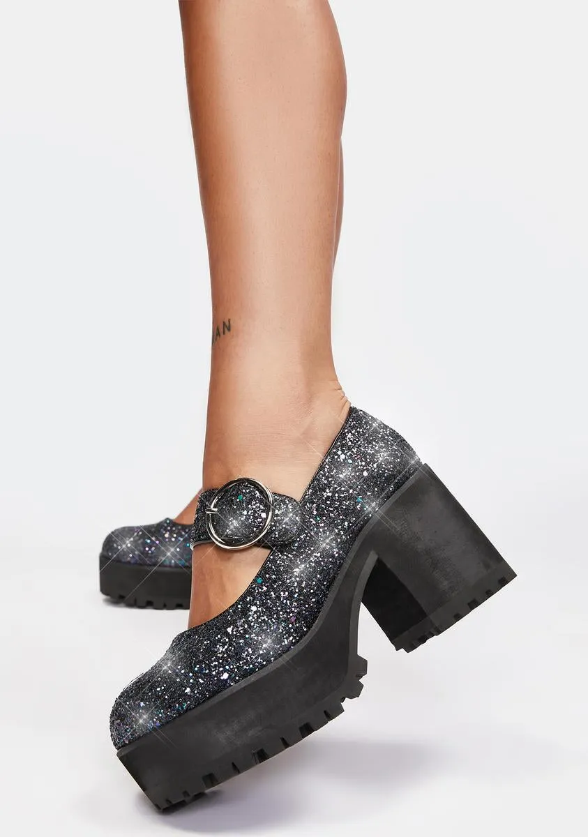 Sparkle Damnation Platform Mary Janes-