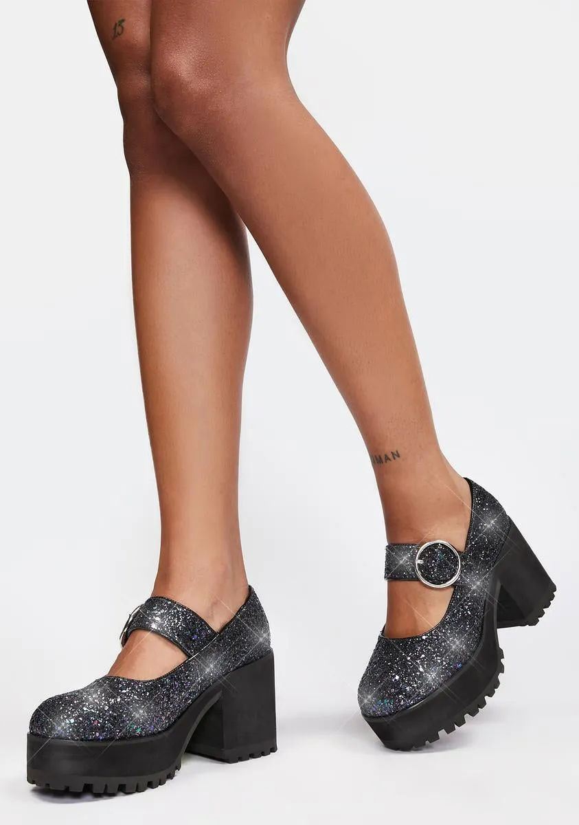 Sparkle Damnation Platform Mary Janes-