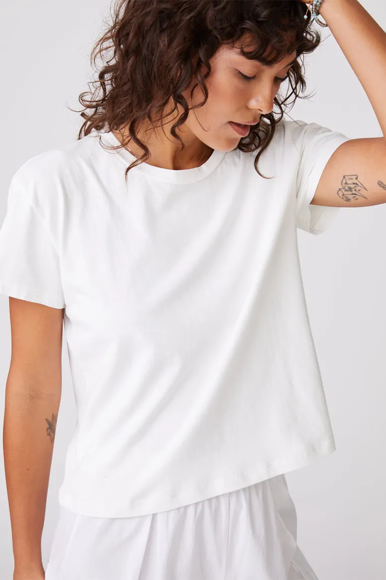 Stateside - Cloud Jersey Short Sleeve Crew - Paper