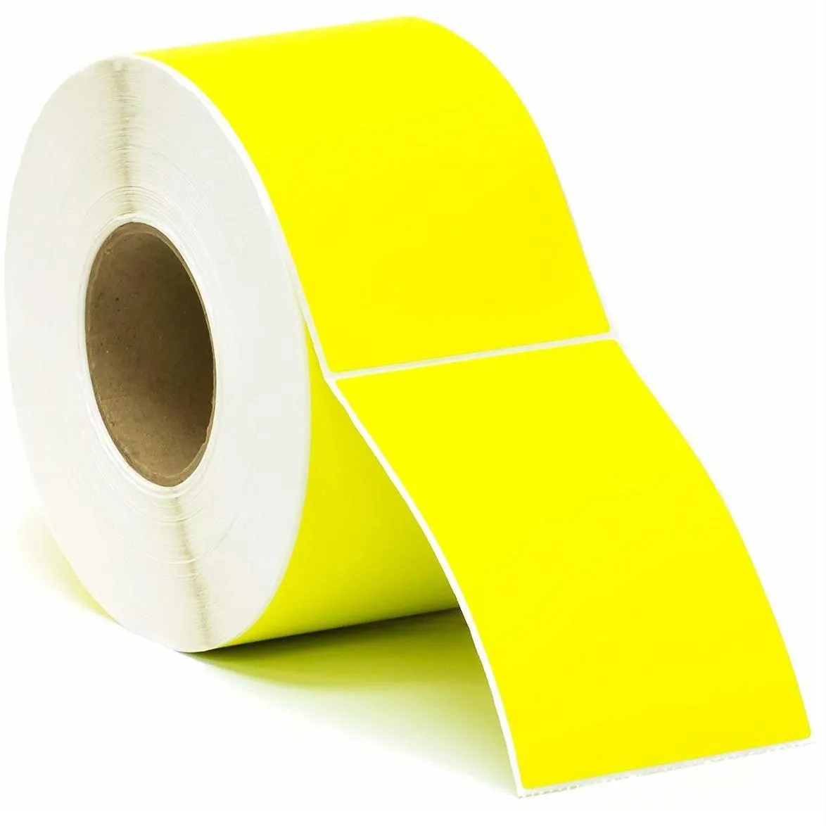 Stock Forms Thermal Transfer Labels Permanent Adhesive Perforated 100x150mm Yellow Roll 1000