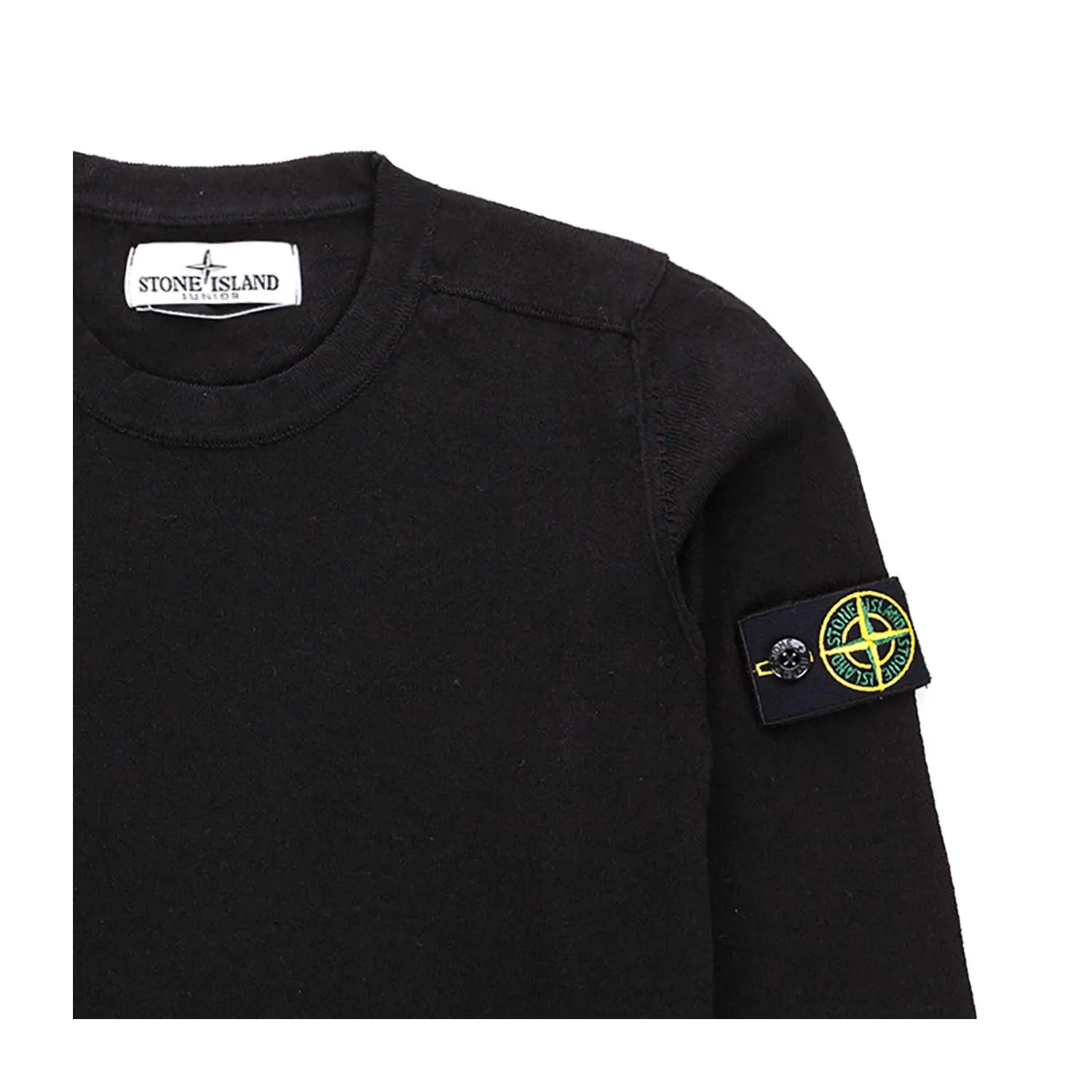 Stone Island Black Cotton Jumper For Boy