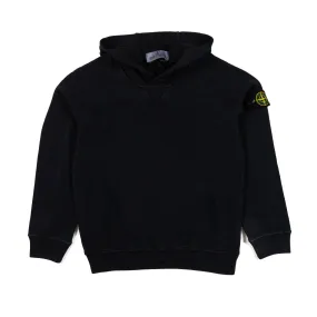 Stone Island Black Hooded Sweatshirt With Compass Logo Patch