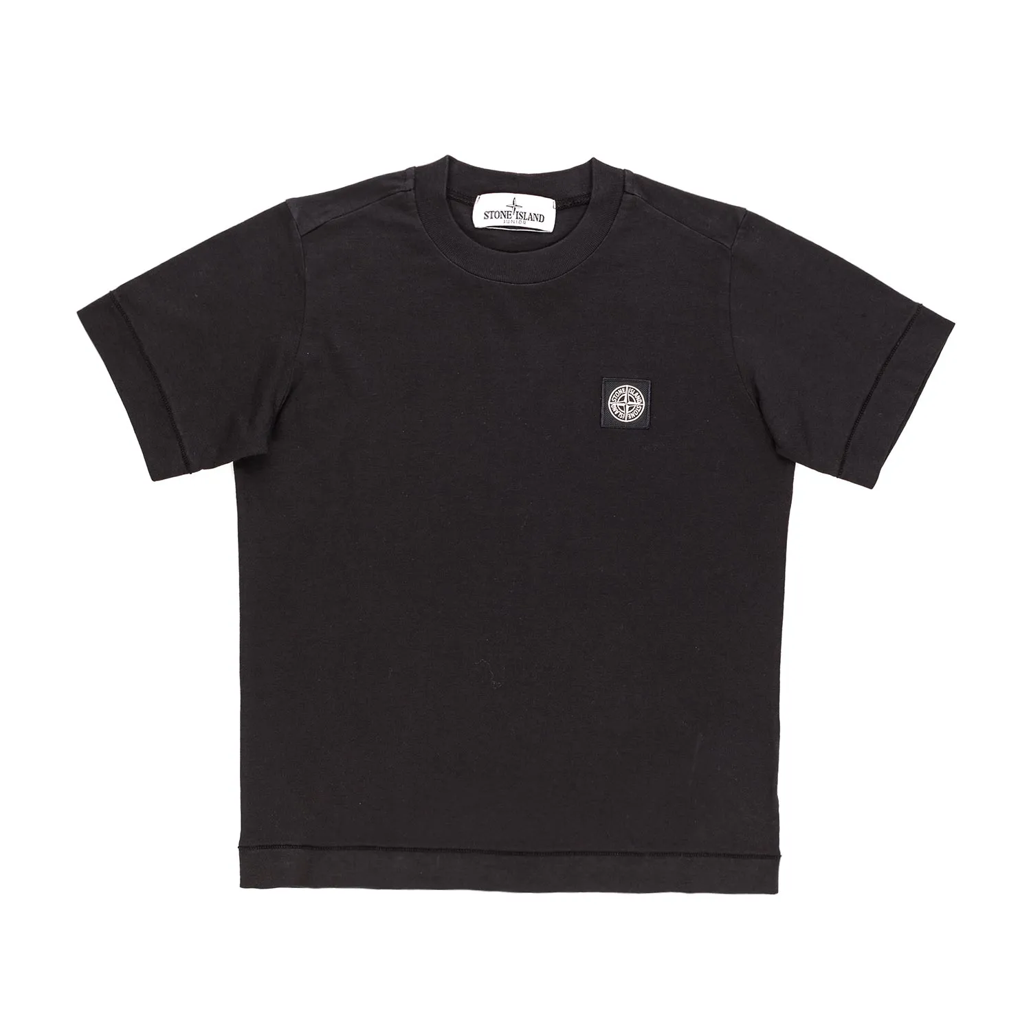 Stone Island Boy Black Logo Patch T-Shirt