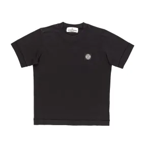 Stone Island Boy Black Logo Patch T-Shirt