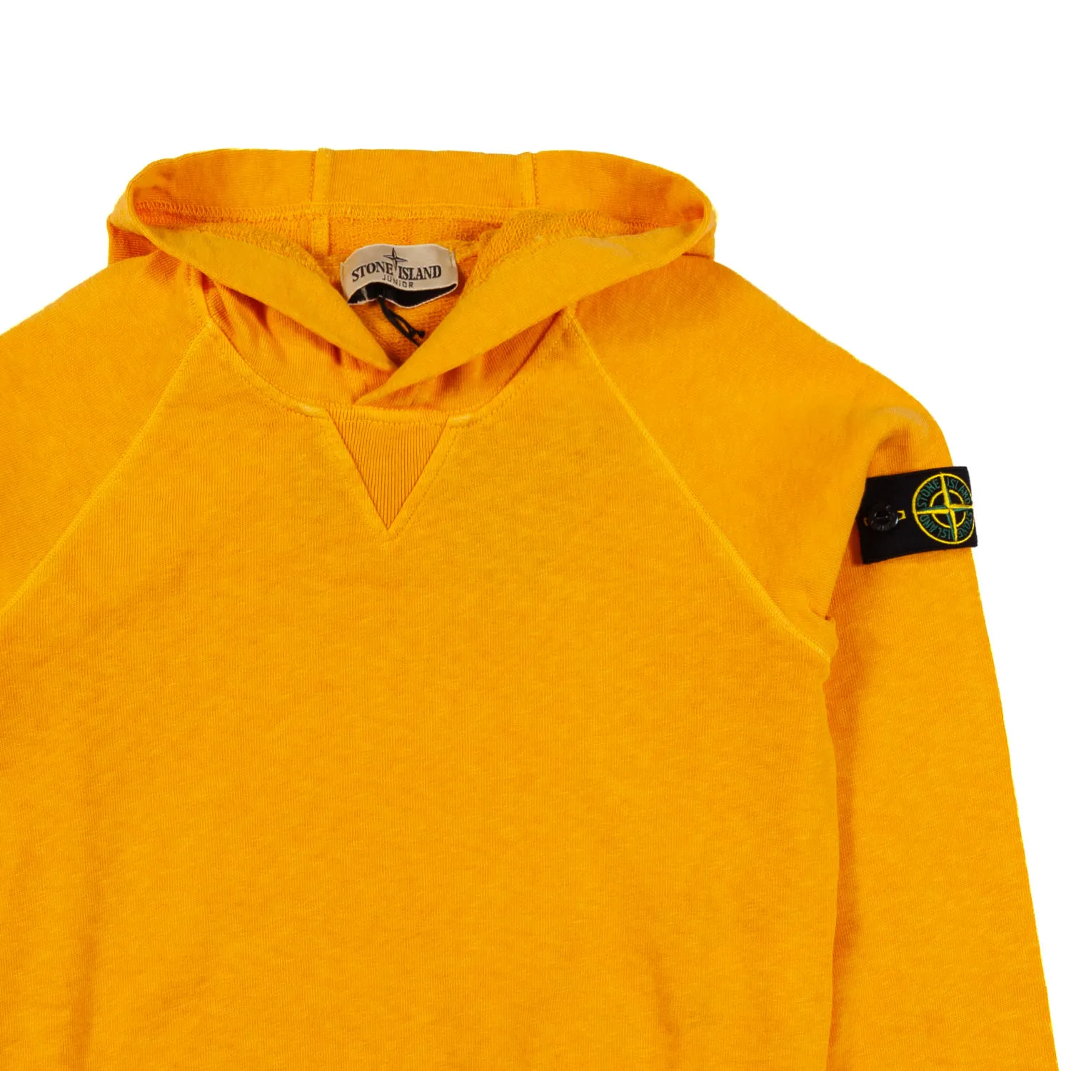 Stone Island Dark Yellow Hooded Sweatshirt With Compass Logo Patch