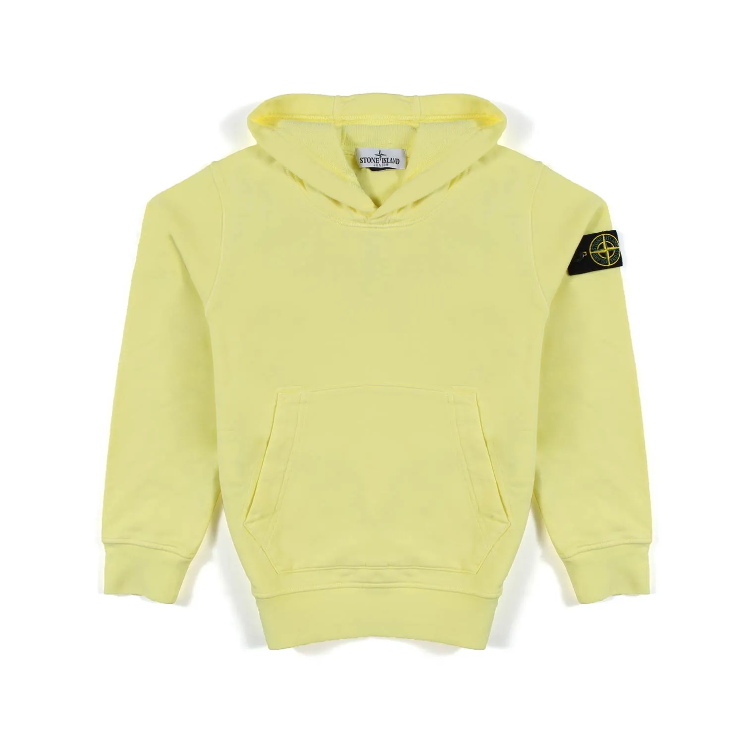 Stone Island Lemon Yellow Hooded Sweatshirt With Compass Logo Patch