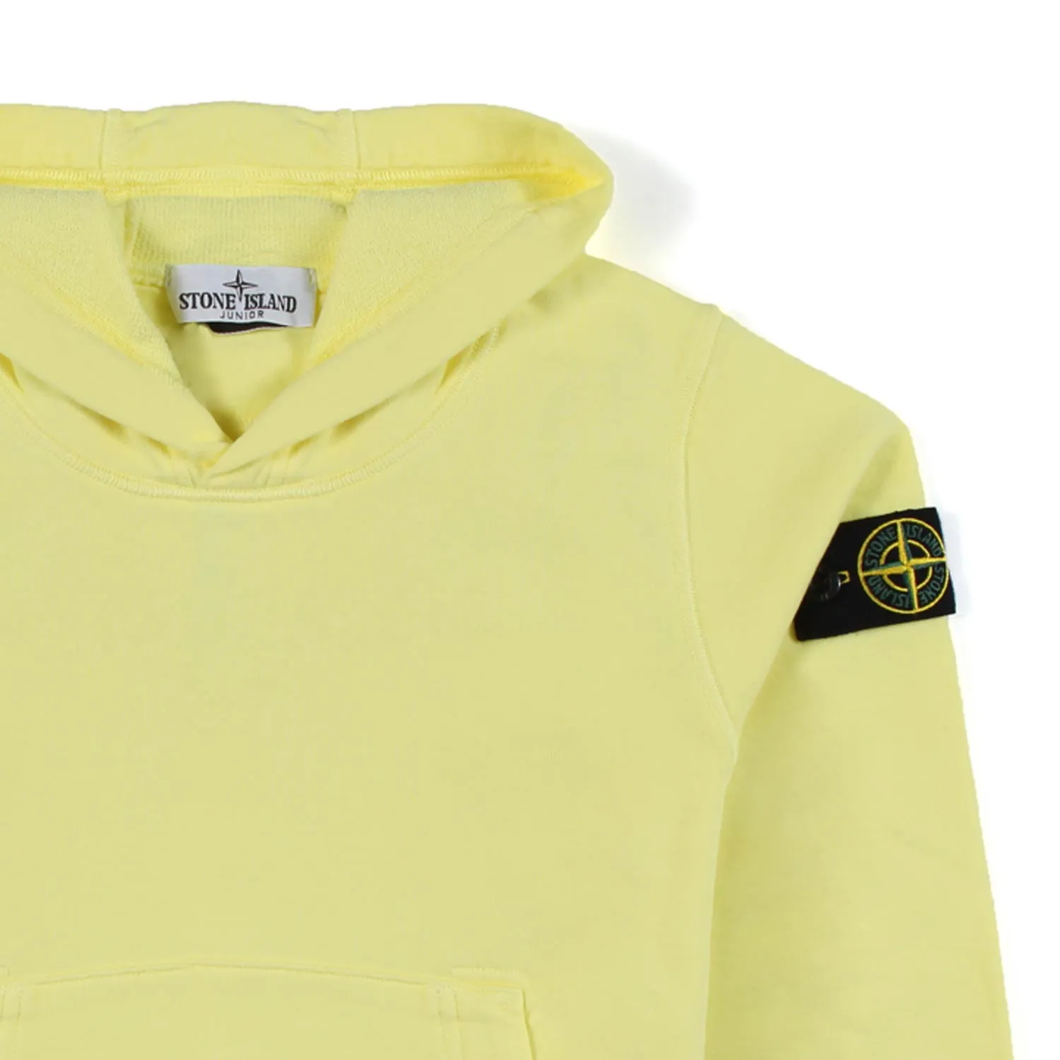 Stone Island Lemon Yellow Hooded Sweatshirt With Compass Logo Patch