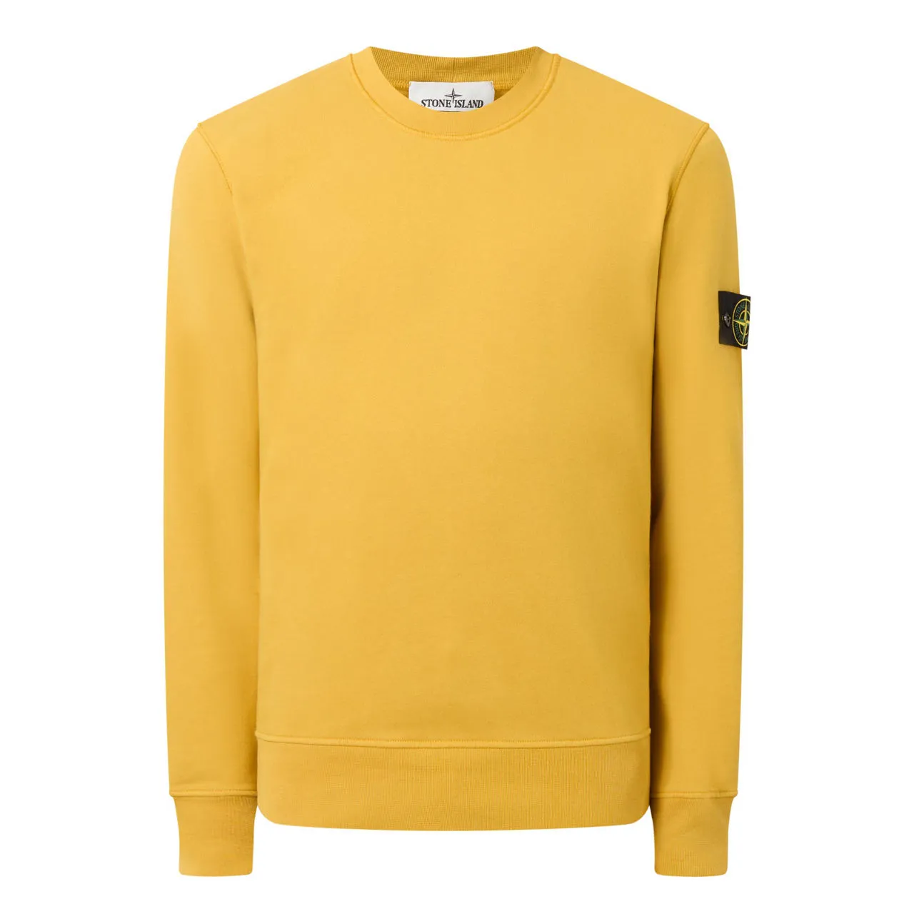 STONE ISLAND Logo Badge Sweatshirt - Mustard