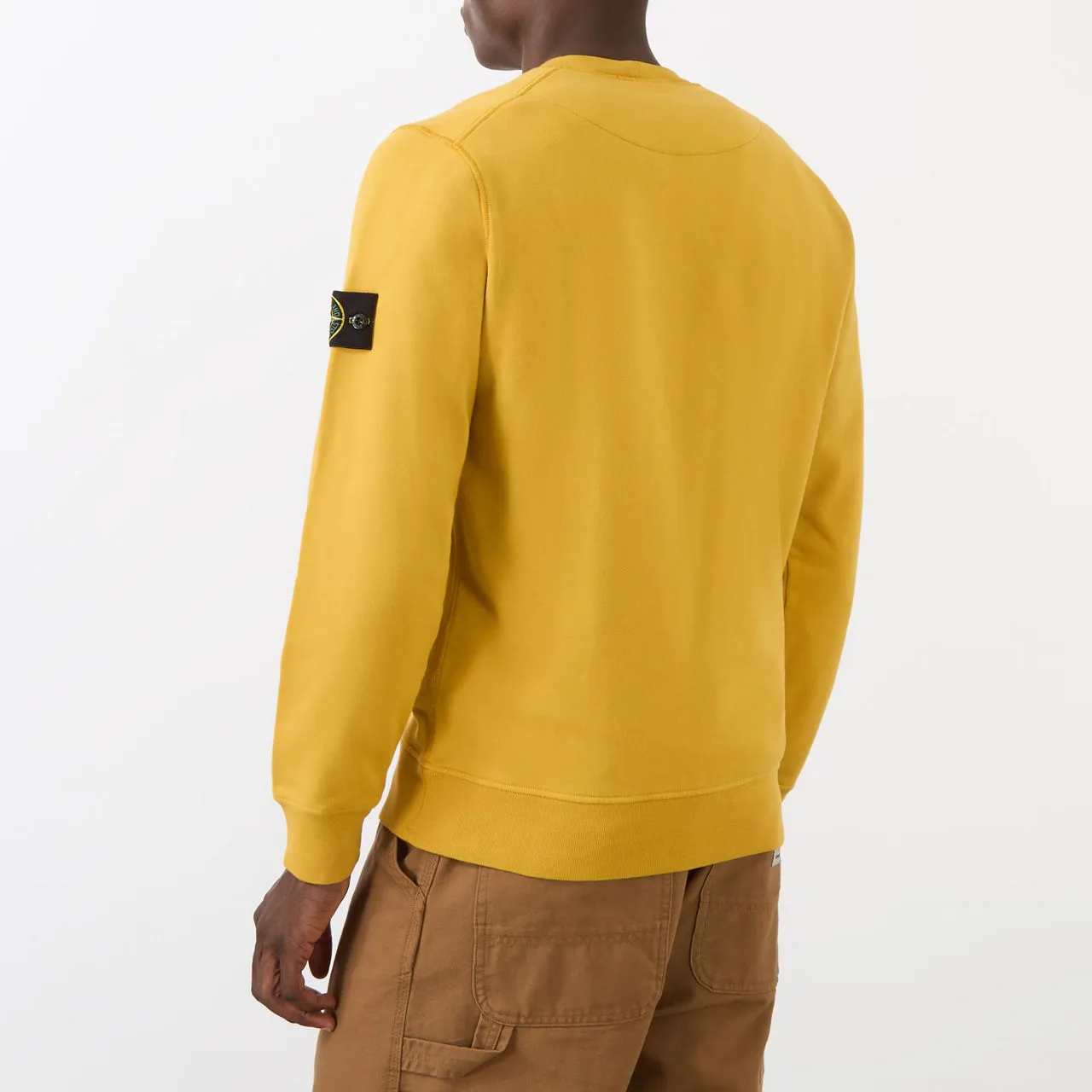 STONE ISLAND Logo Badge Sweatshirt - Mustard