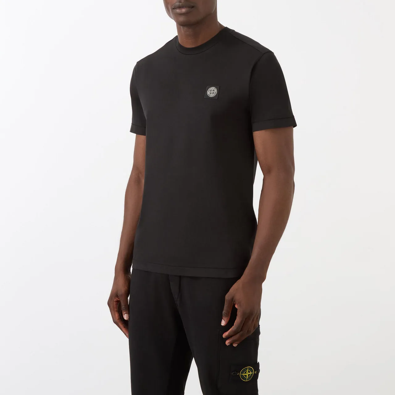 STONE ISLAND Logo Badge T-Shirt - Black