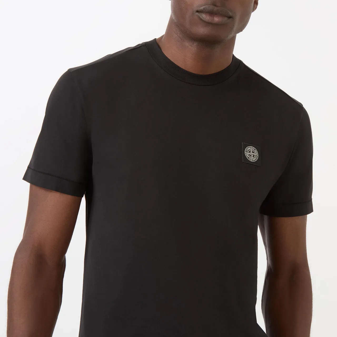 STONE ISLAND Logo Badge T-Shirt - Black