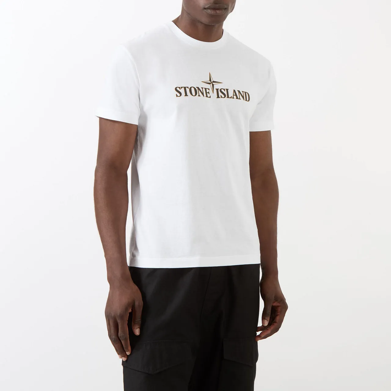 STONE ISLAND Logo Graphic T-Shirt - White