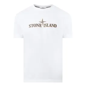 STONE ISLAND Logo Graphic T-Shirt - White