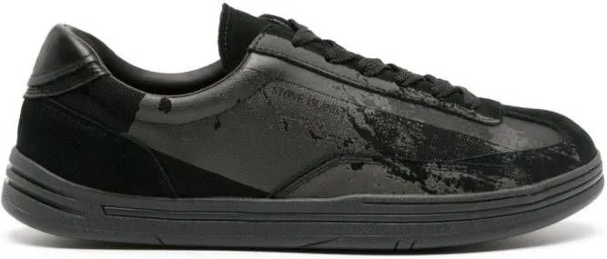 Stone Island Rock logo-appliqué suede-panelled sneakers Black