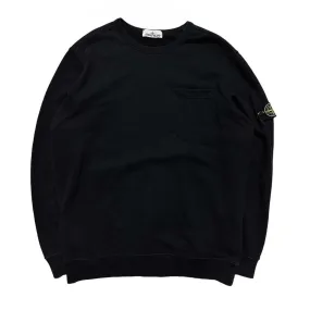 Stone Island Side Pocket Black Crewneck