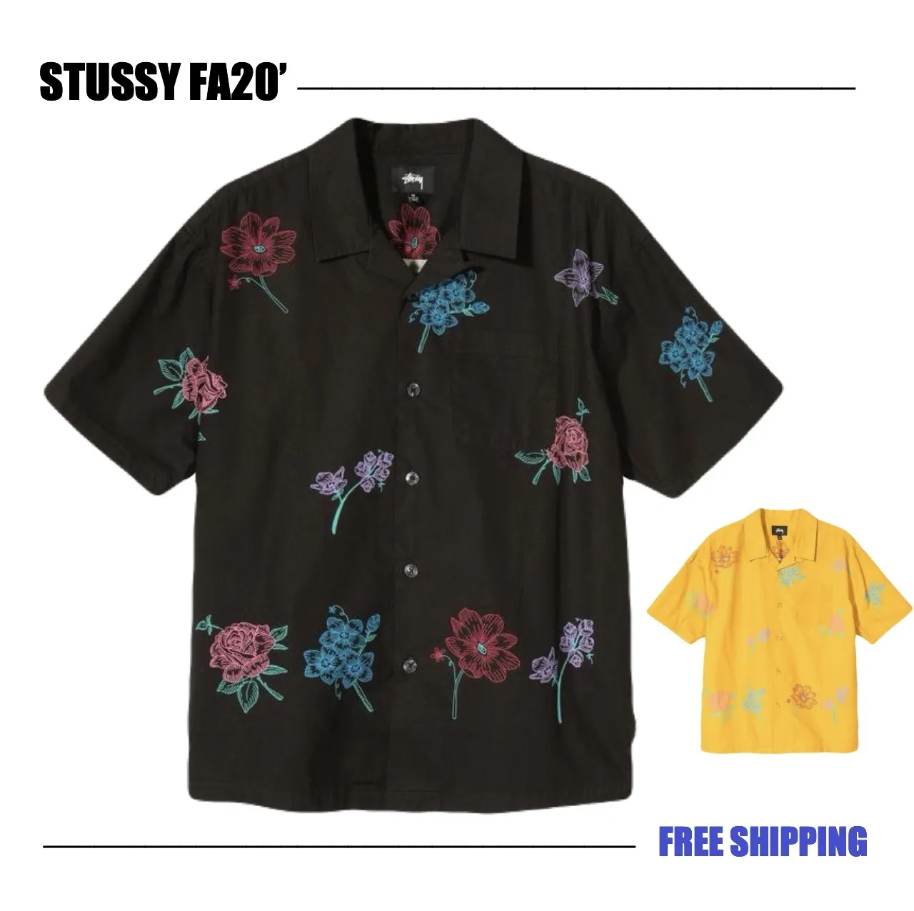 STUSSY  |Flower Patterns Unisex Street Style Cotton Short Sleeves