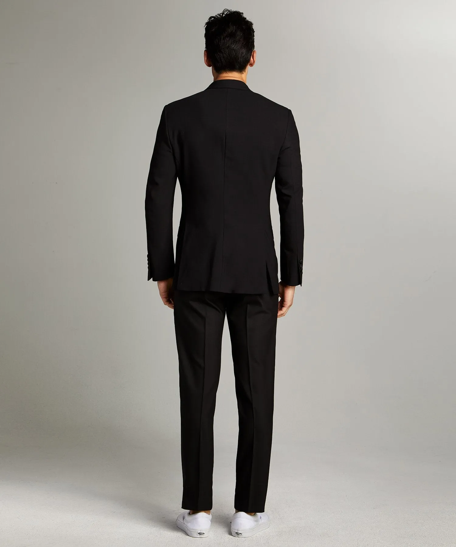 Sutton Tuxedo Pant in Black Italian Wool