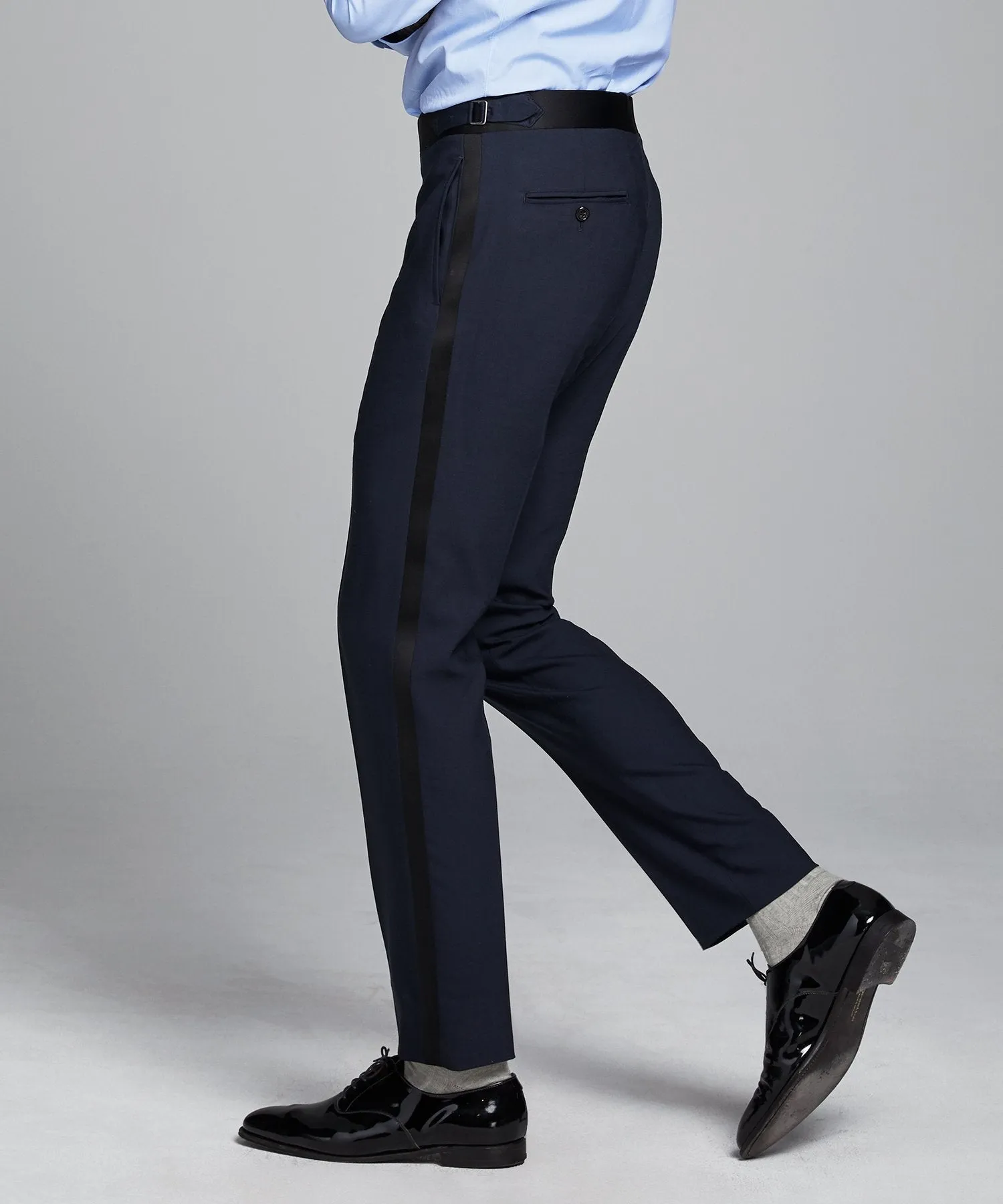 Sutton Tuxedo Pant in Italian Navy Wool