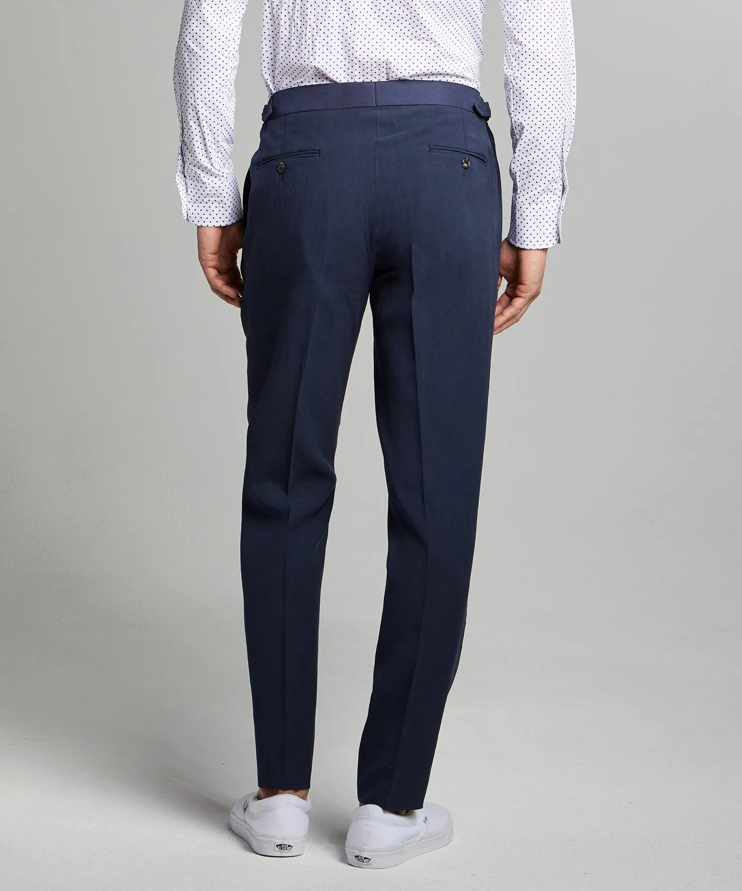 Sutton Tuxedo Pant in Navy Italian Linen