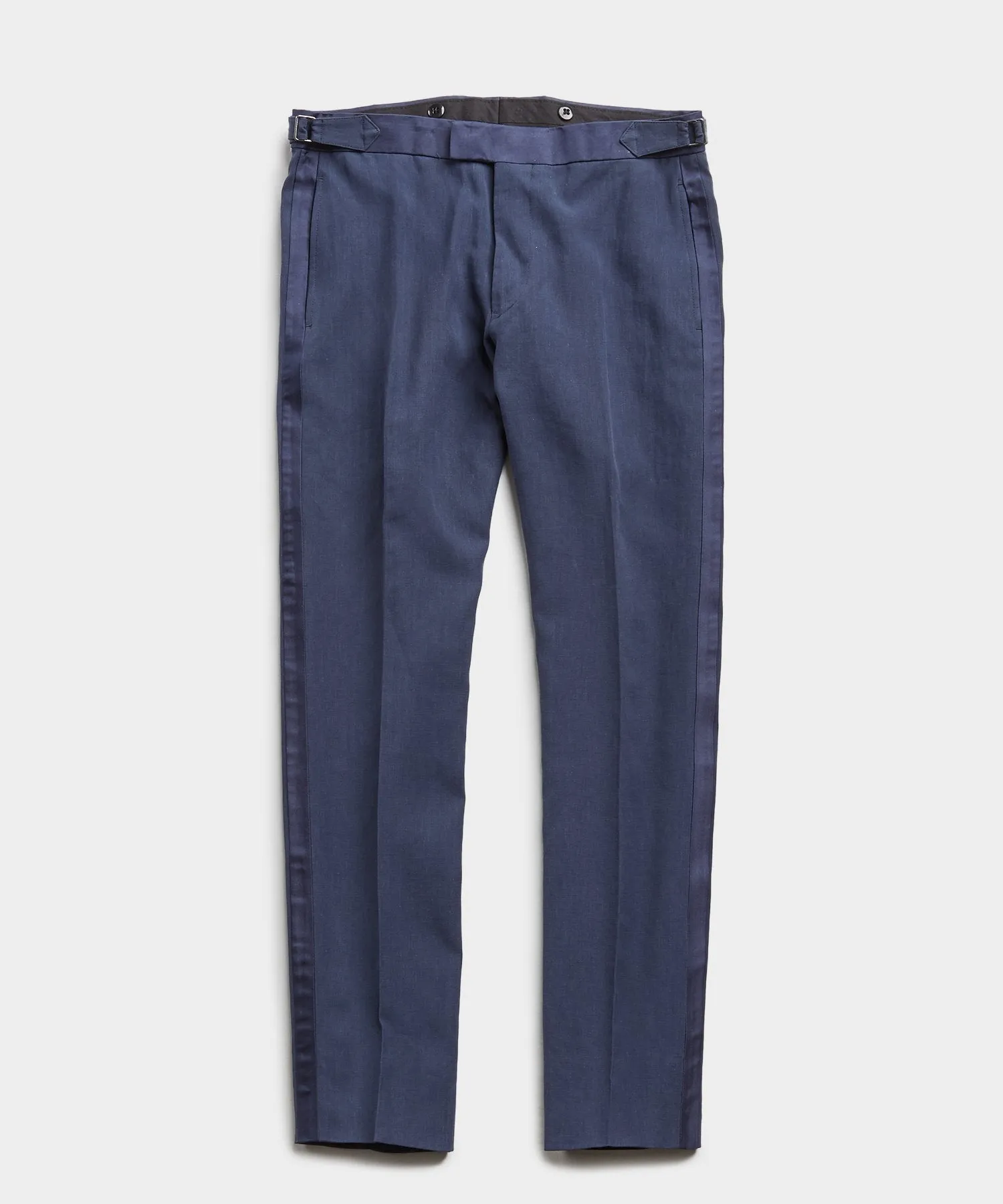 Sutton Tuxedo Pant in Navy Italian Linen