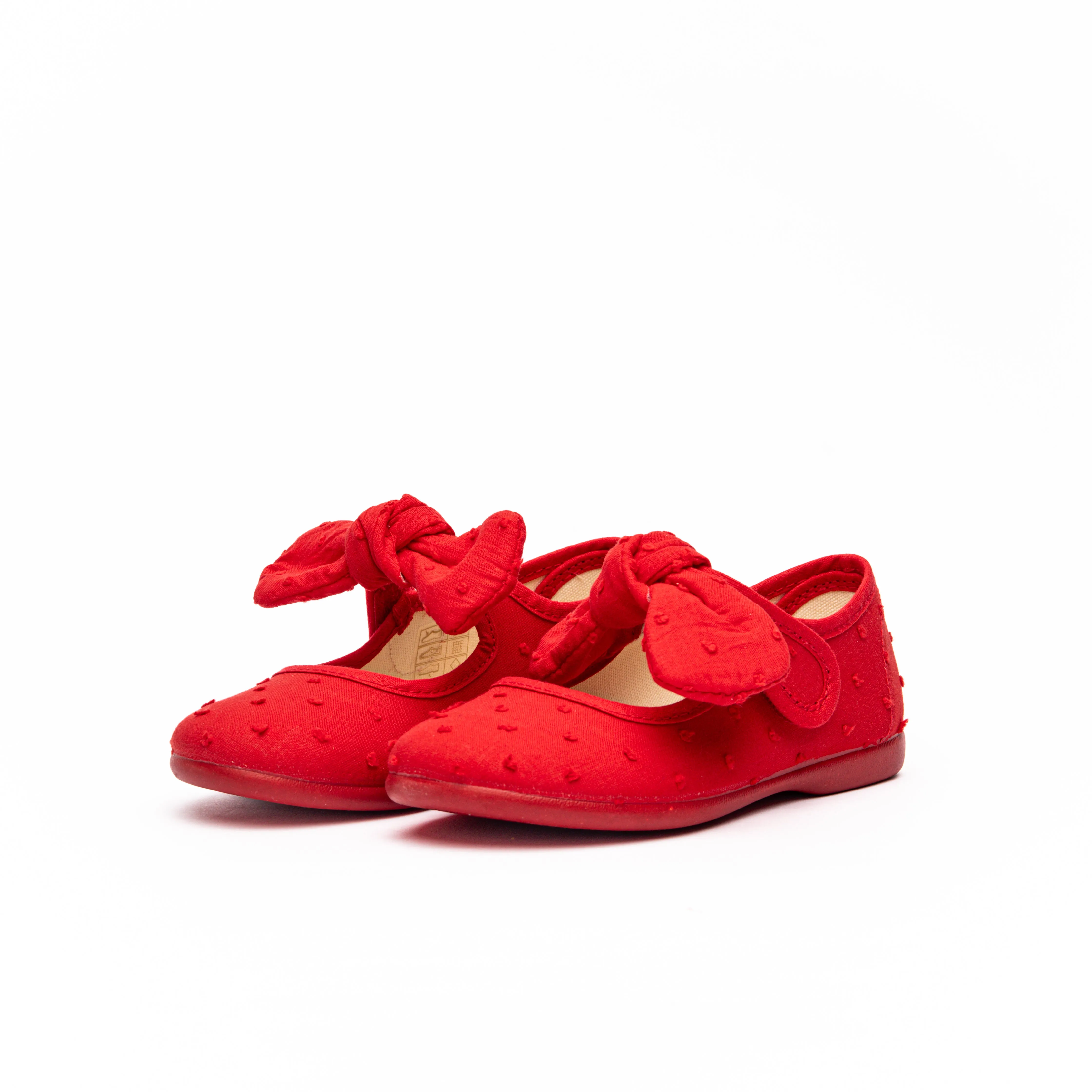 Swiss-dot Bow Mary Janes in Red