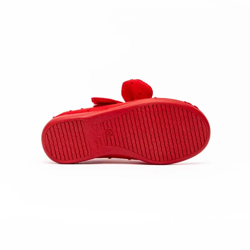 Swiss-dot Bow Mary Janes in Red