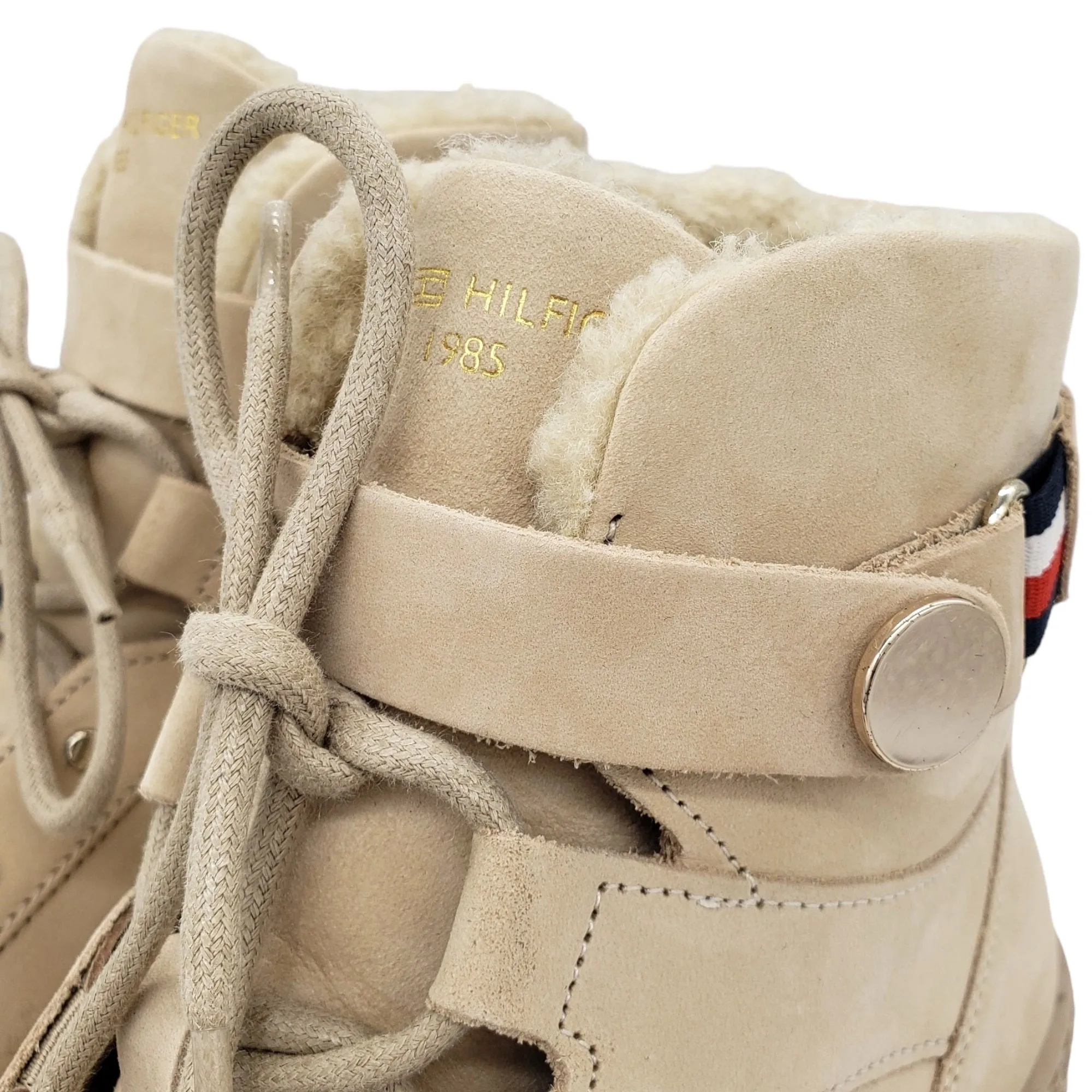 Tommy Hilfiger Beige Suede Warm Lined Lace-Up Boot