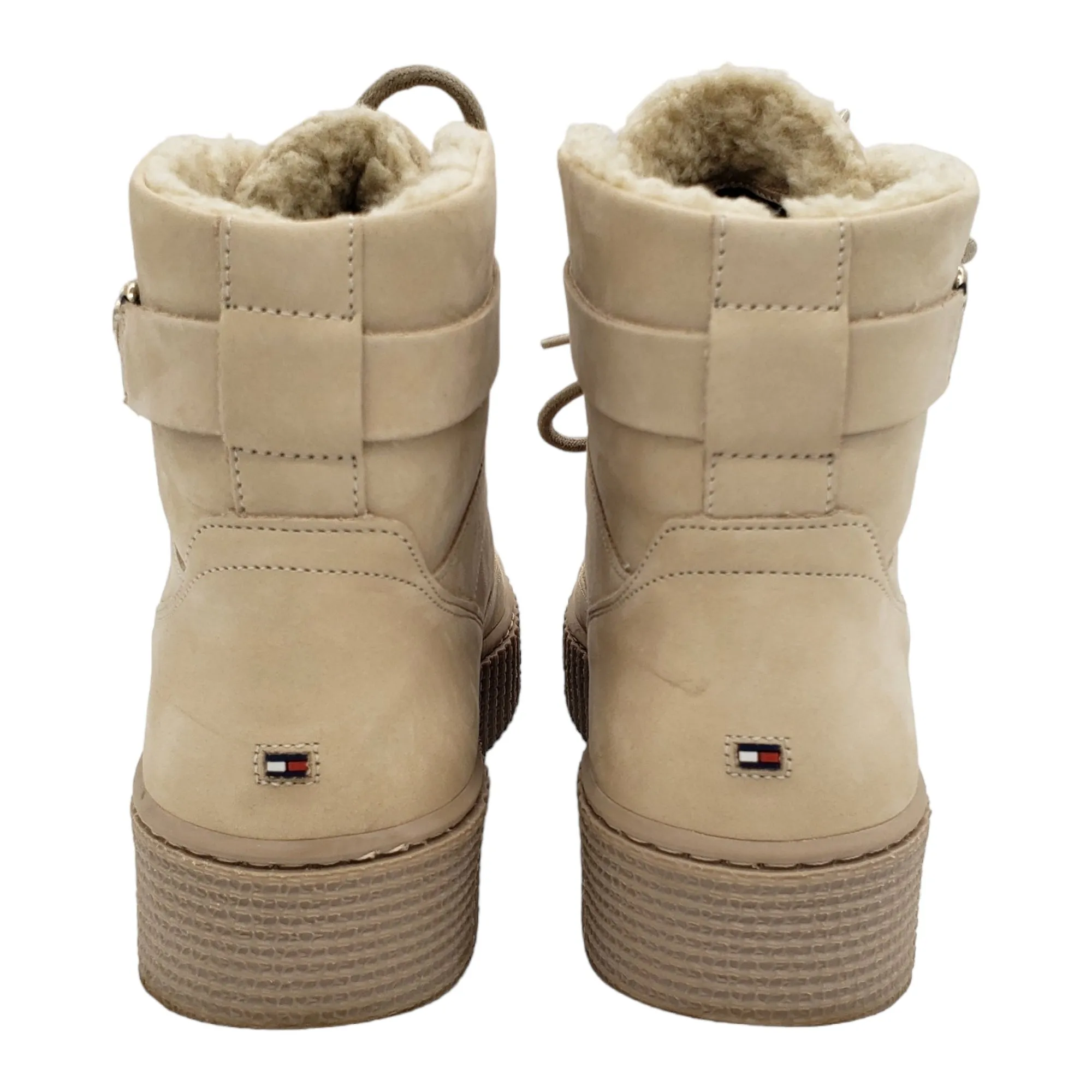 Tommy Hilfiger Beige Suede Warm Lined Lace-Up Boot