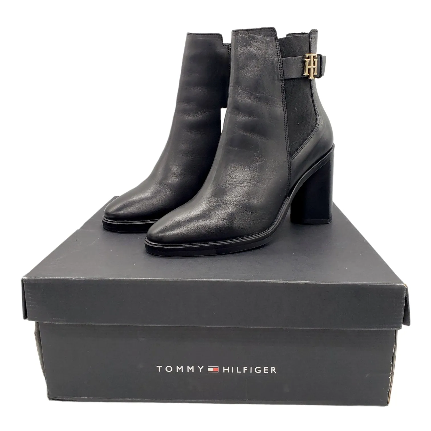 Tommy Hilfiger Black Heeled Ankle Boot