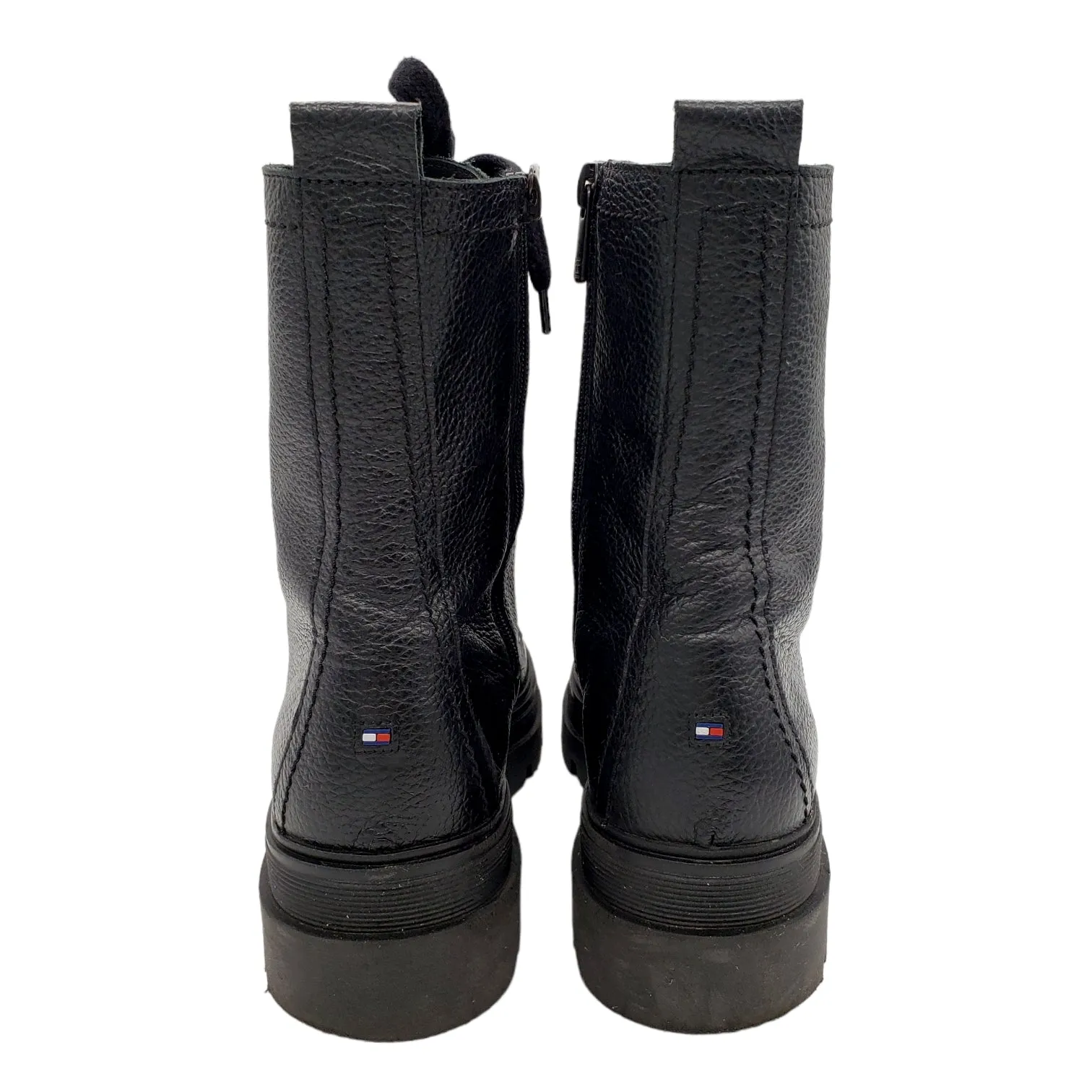 Tommy Hilfiger Black Lace Up Chunky Boot