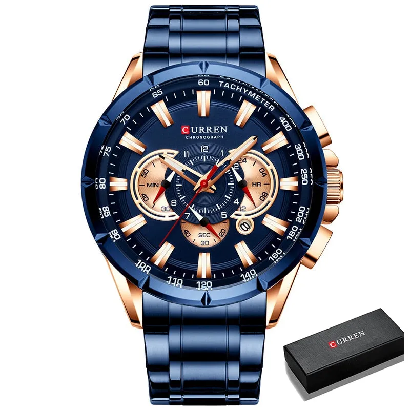 Top Brand Luxury Chronograph Quartz Men Watch Waterproof