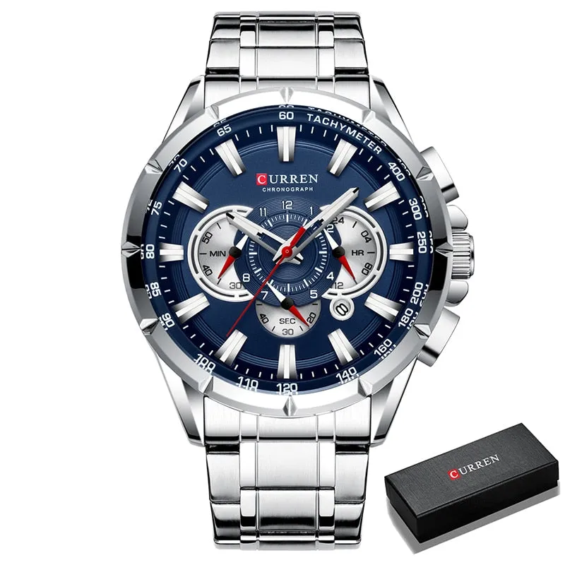 Top Brand Luxury Chronograph Quartz Men Watch Waterproof