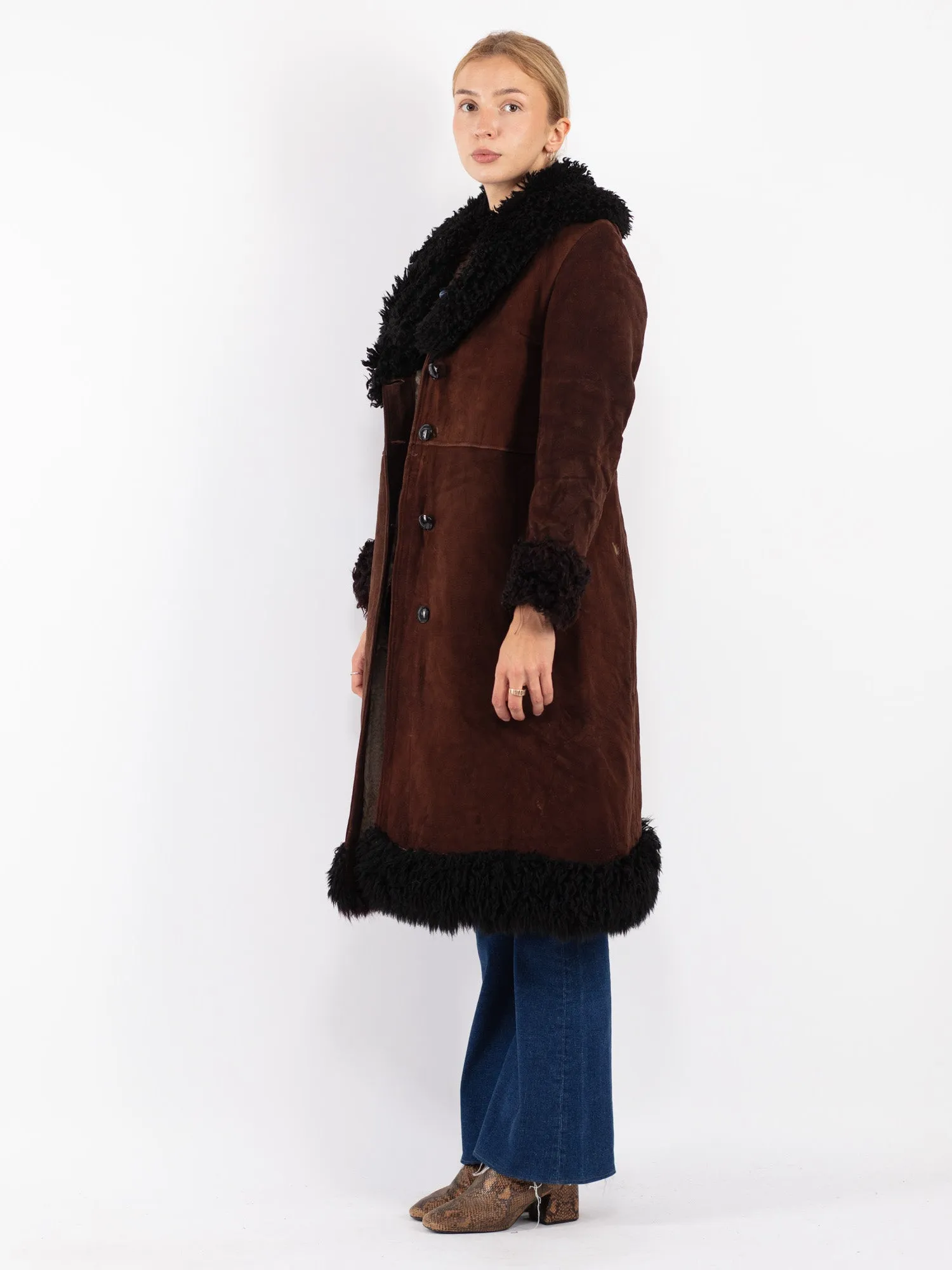 Vintage 70's Penny Lane Sheepskin Coat in Brown