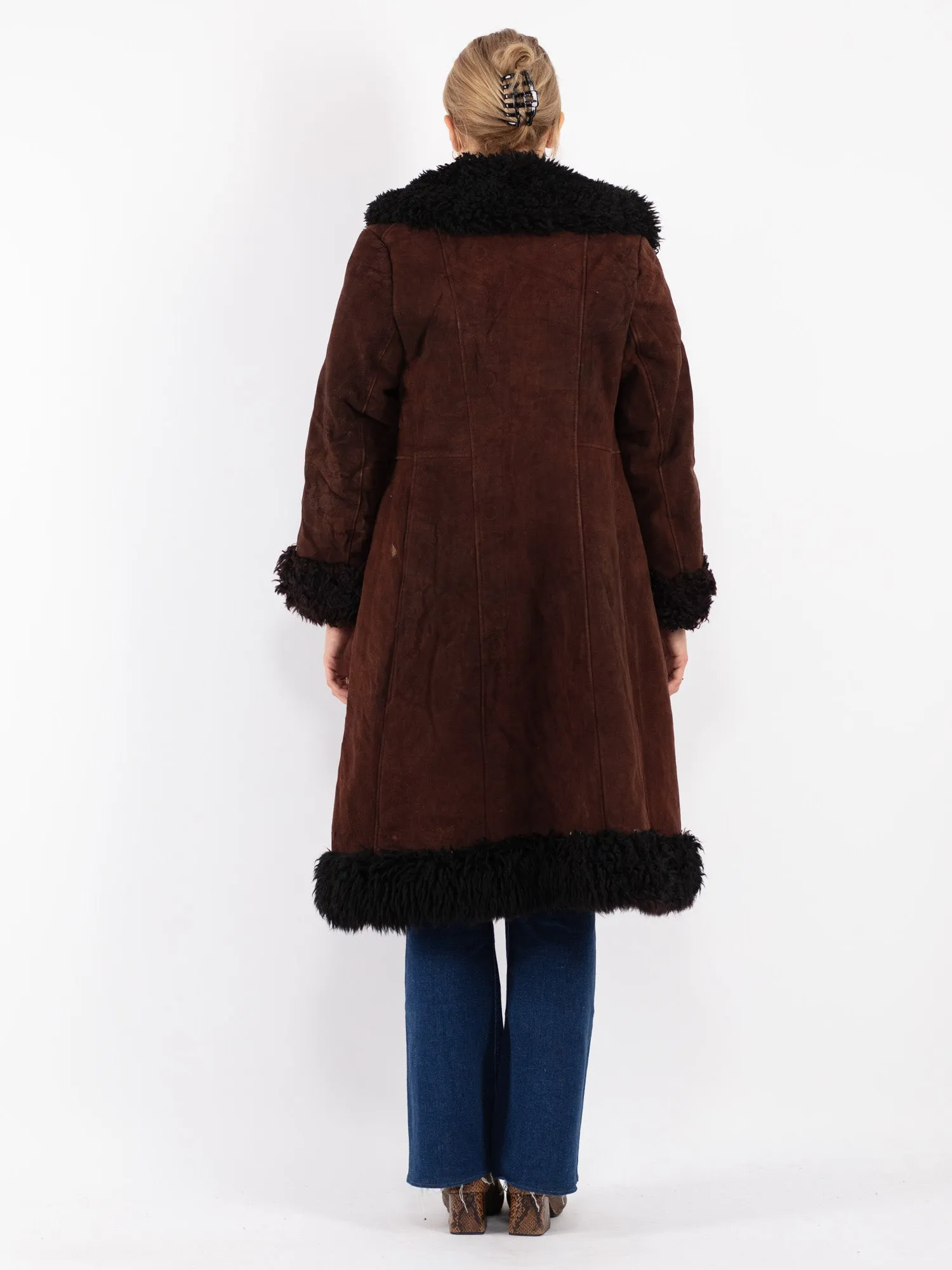 Vintage 70's Penny Lane Sheepskin Coat in Brown