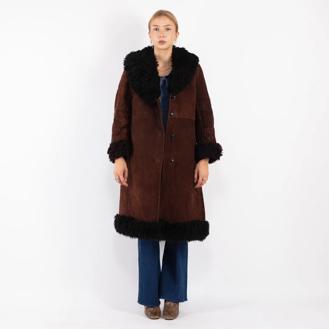 Vintage 70's Penny Lane Sheepskin Coat in Brown