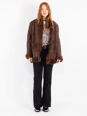 Vintage 70's Women Sheepskin Coat in Brown