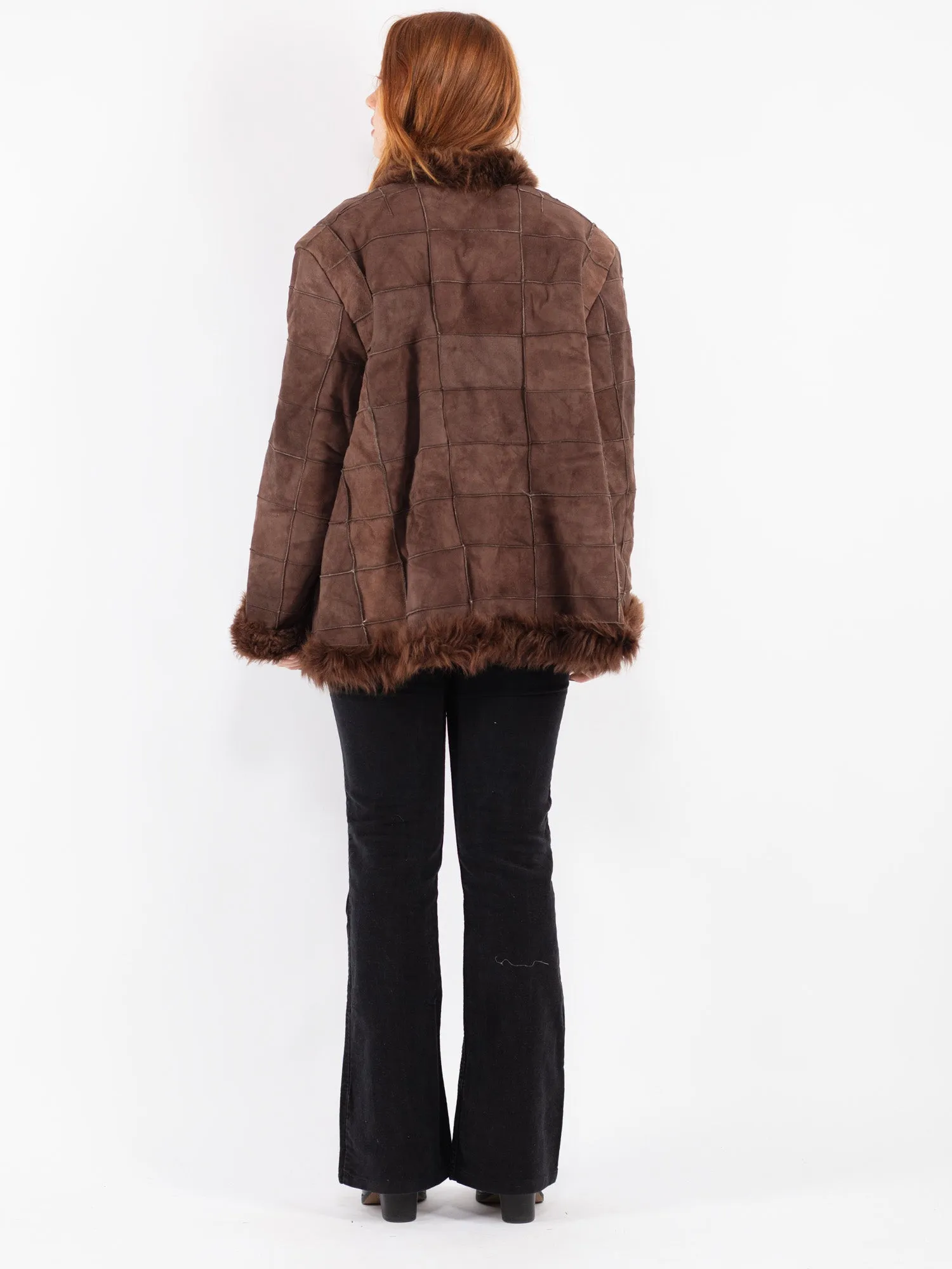 Vintage 70's Women Sheepskin Coat in Brown