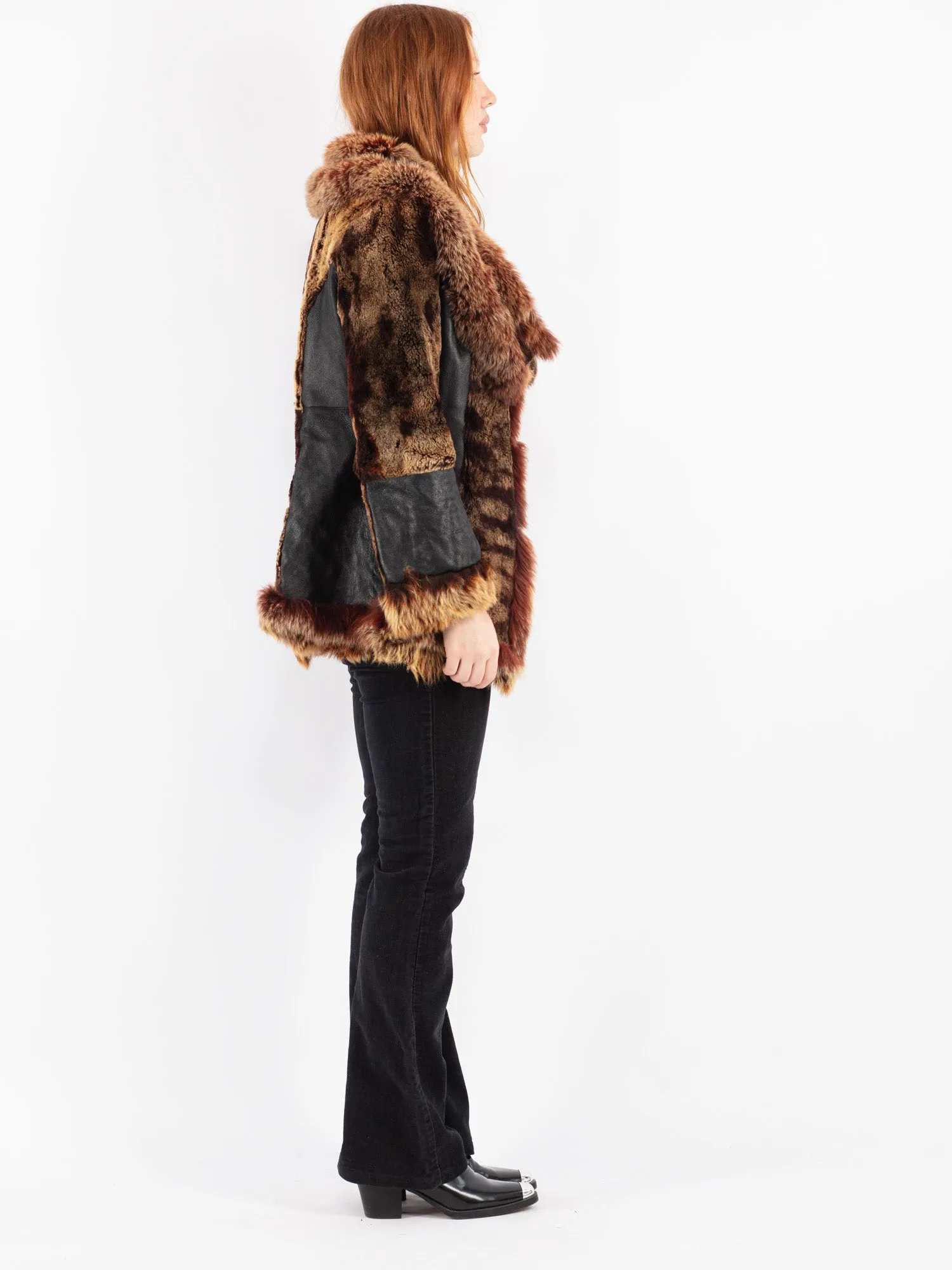 Vintage 90's Penny Lane Sheepskin Coat in Black