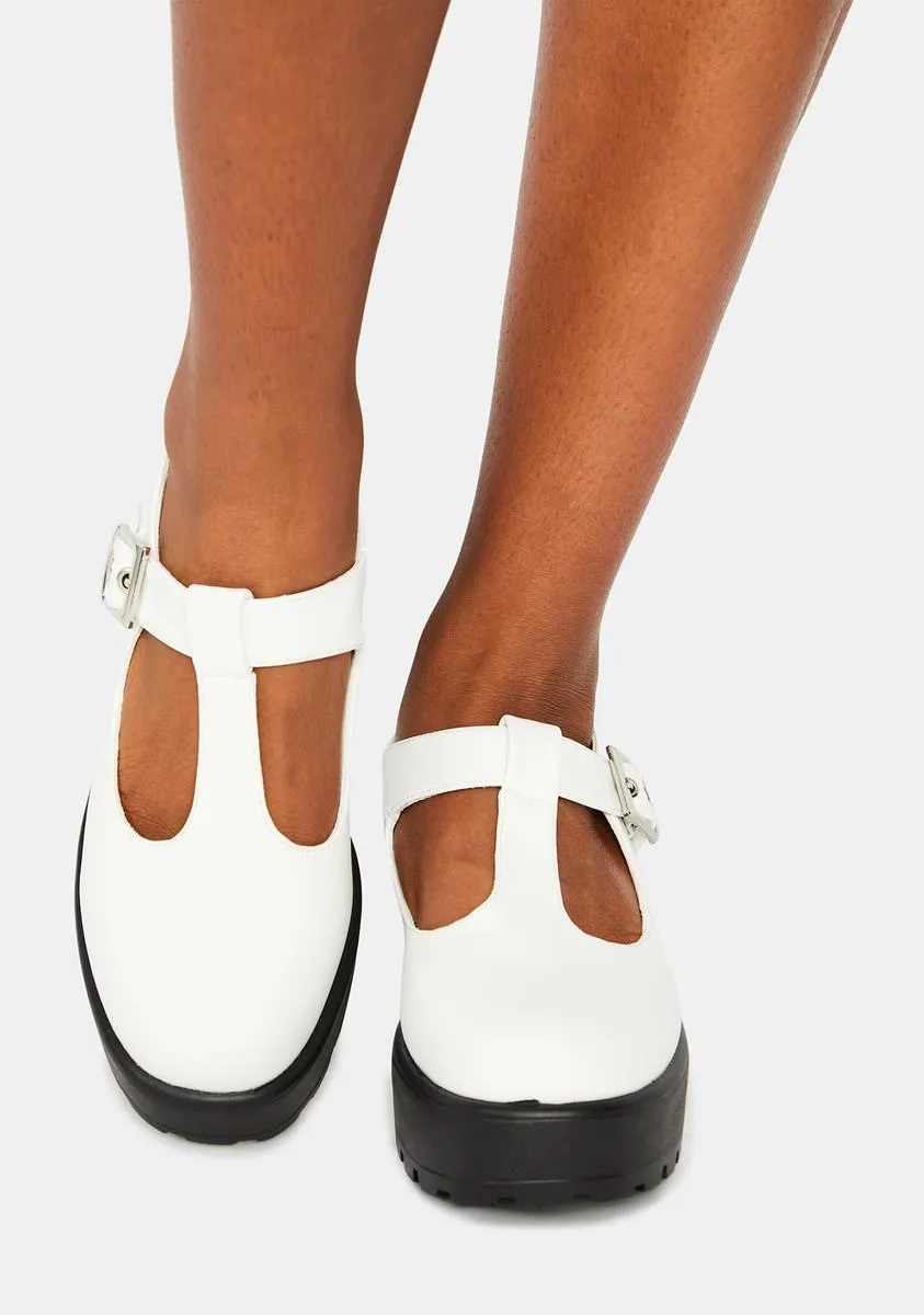 White Sia Mary Janes-