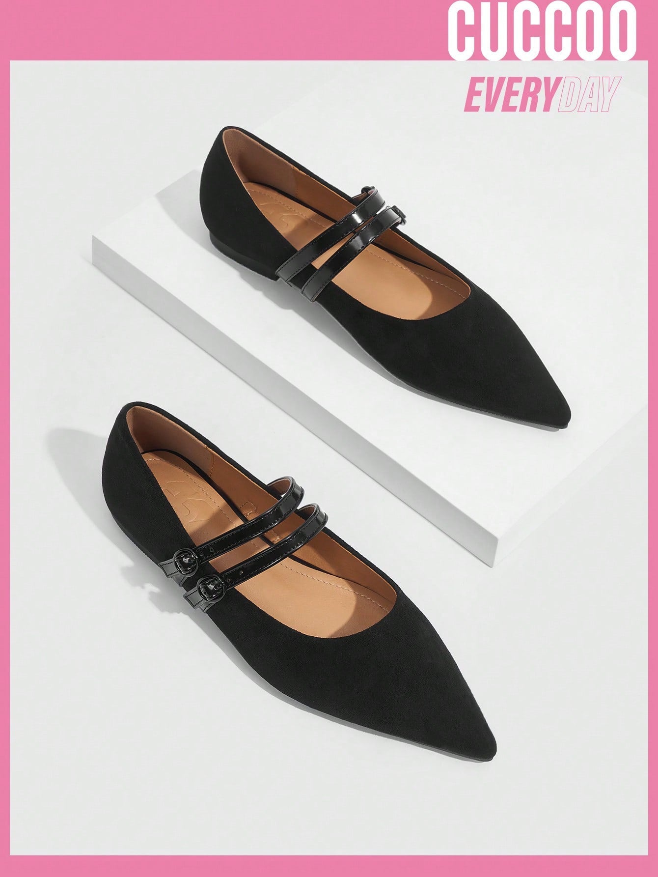 Woman Shoes Fashion Pointed Toe T-Strap Mary Jane Flats For Spring And Summer