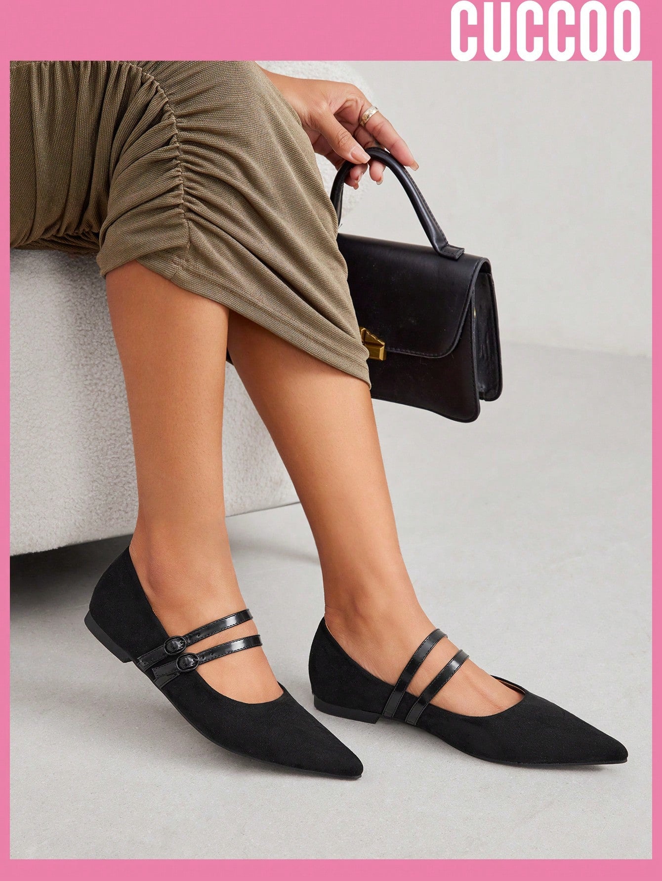 Woman Shoes Fashion Pointed Toe T-Strap Mary Jane Flats For Spring And Summer