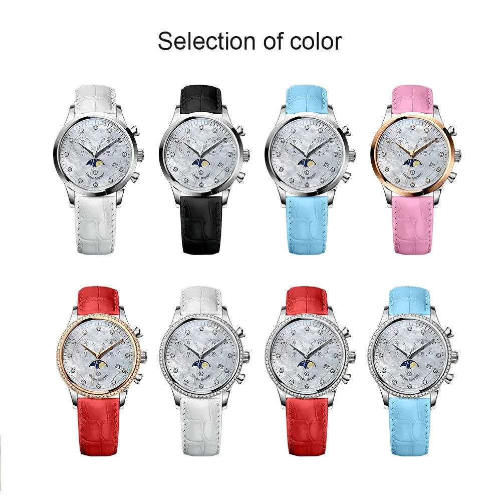 Women's Quartz Stainless Steel Multifunction Waterproof Stop Watches